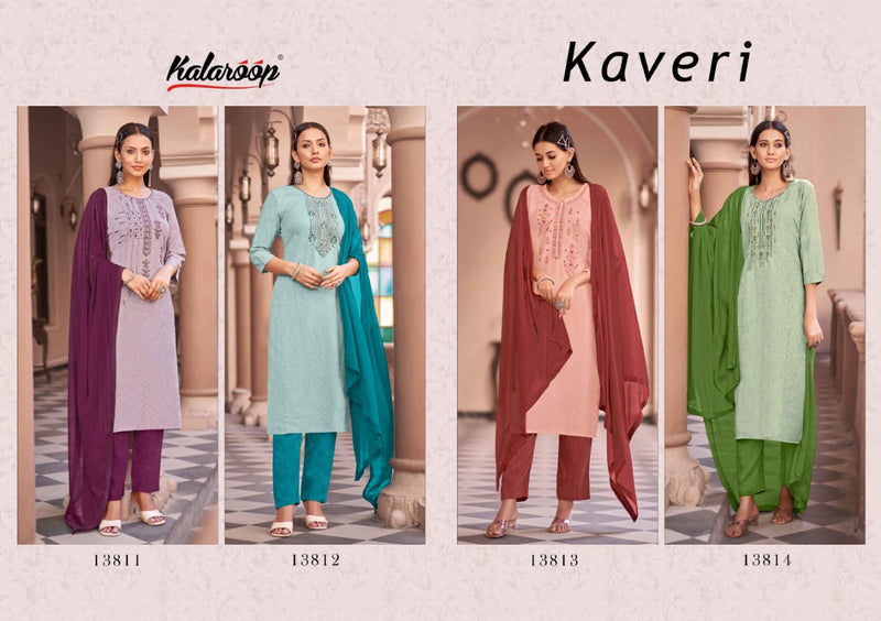 Kalaroop Kajree Fashion Kaveri Rayon With Fancy Hand Works Kurti Combo Set