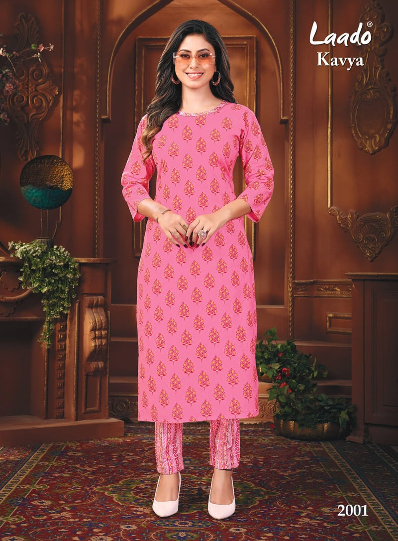 Laado Kavya Vol 2 Cotton Printed Kurti With Pant Pair