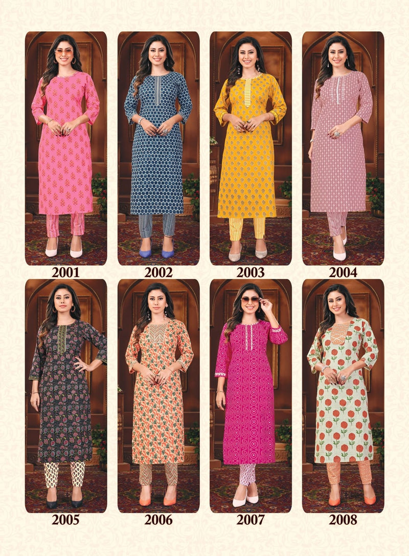 Laado Kavya Vol 2 Cotton Printed Kurti With Pant Pair