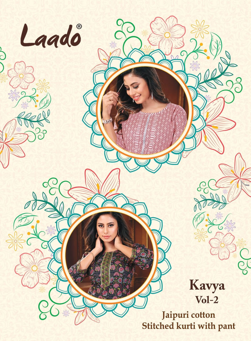 Laado Kavya Vol 2 Cotton Printed Kurti With Pant Pair