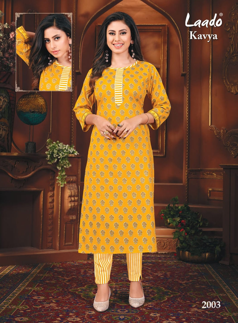 Laado Kavya Vol 2 Cotton Printed Kurti With Pant Pair