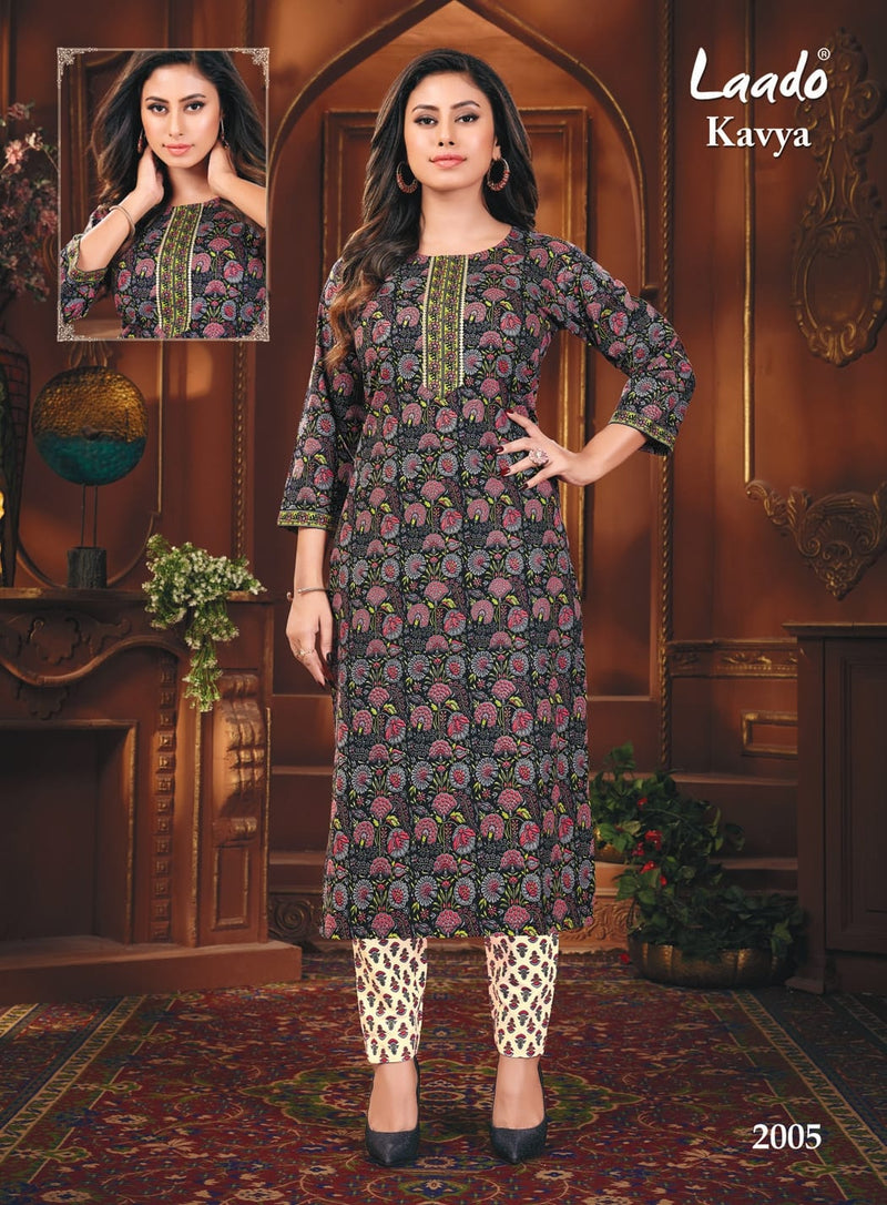 Laado Kavya Vol 2 Cotton Printed Kurti With Pant Pair