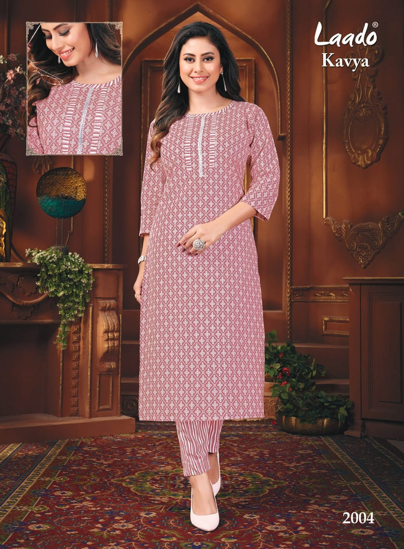 Laado Kavya Vol 2 Cotton Printed Kurti With Pant Pair