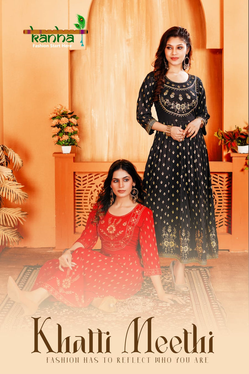 Kanha Khatti Meethi Fancy Designer Work Gown Style Kurtis