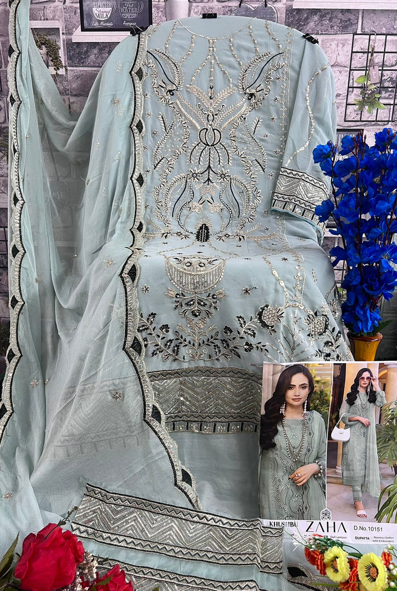 Zaha Khushbu Vol 7 Georgette With Heavy Embroidered Pakistani Suits