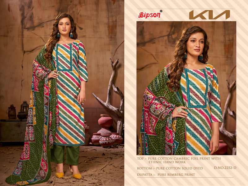 Bipson Fashion Kia 2252 Cambric Cotton With Foil Prints Fancy Ethnic Work Suits
