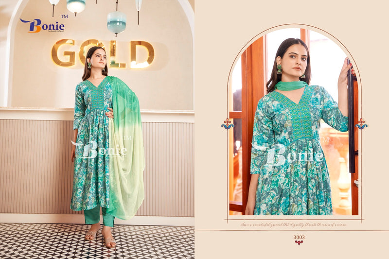 Bonie Kiara Chanderi Printed Naira Style Designer Kurti Collection