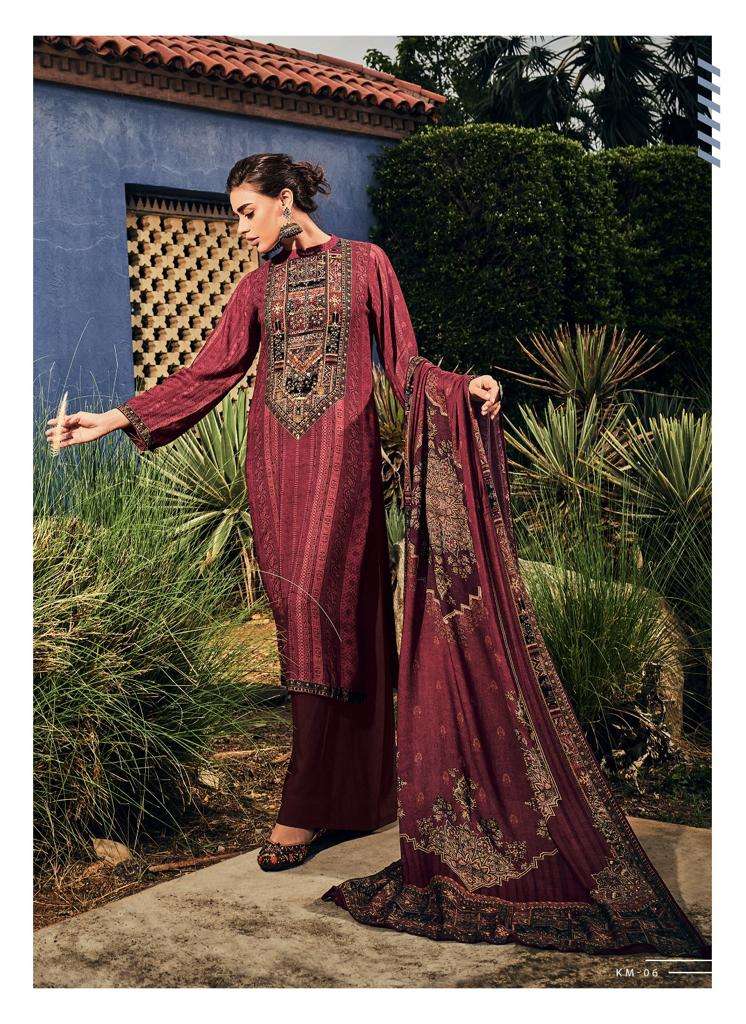Varsha Killim Pashmina Silk Digitally Printed Handwork Designer Suit Collection