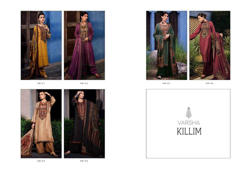 Varsha Killim Pashmina Silk Digitally Printed Handwork Designer Suit Collection