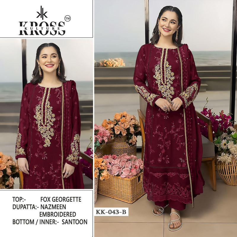 Kross Kulture KK 43 Georgette With Embroidery Fancy Pakistani Suits