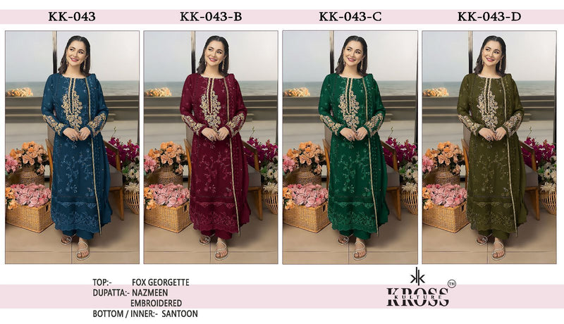 Kross Kulture KK 43 Georgette With Embroidery Fancy Pakistani Suits