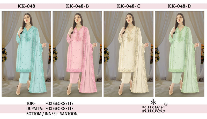 Kross Kulture Kk 48 Georgette With Embroidery Work Pakistani Suits