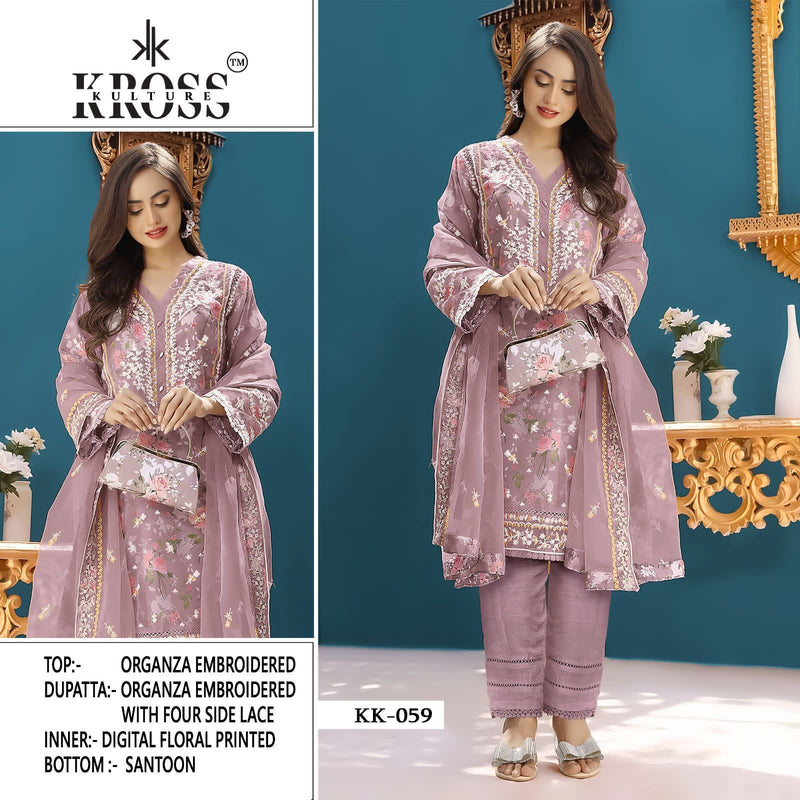 Kross Kulture KK 59 Organza With Heavy Work Pakistani Suits