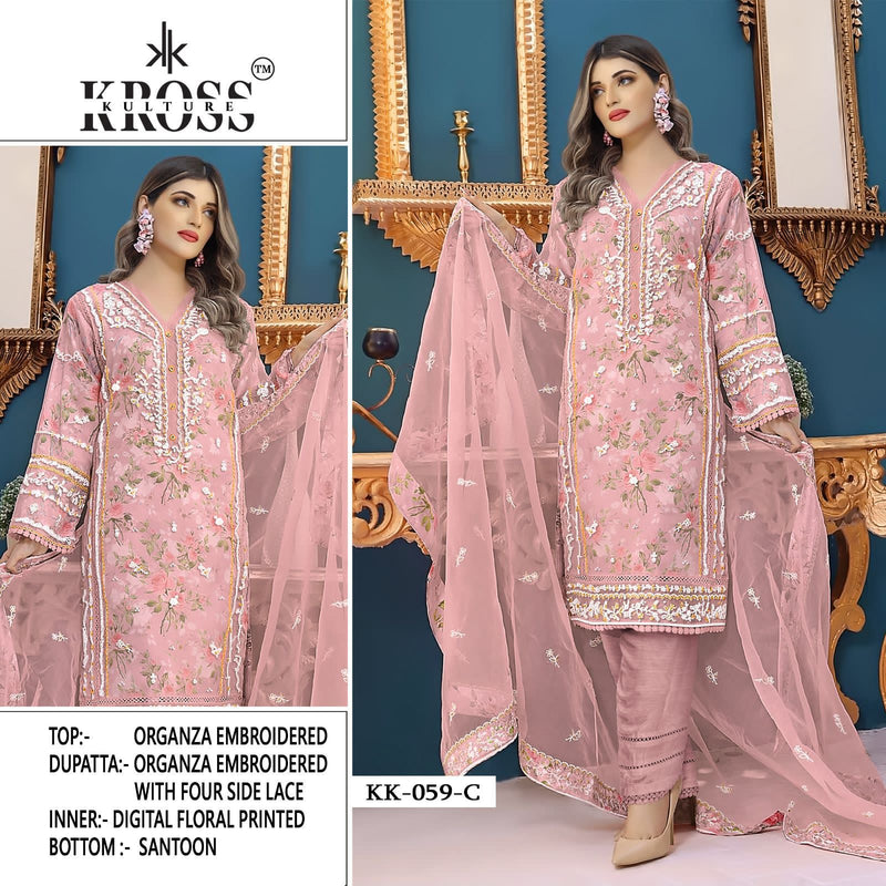 Kross Kulture KK 59 Organza With Heavy Work Pakistani Suits