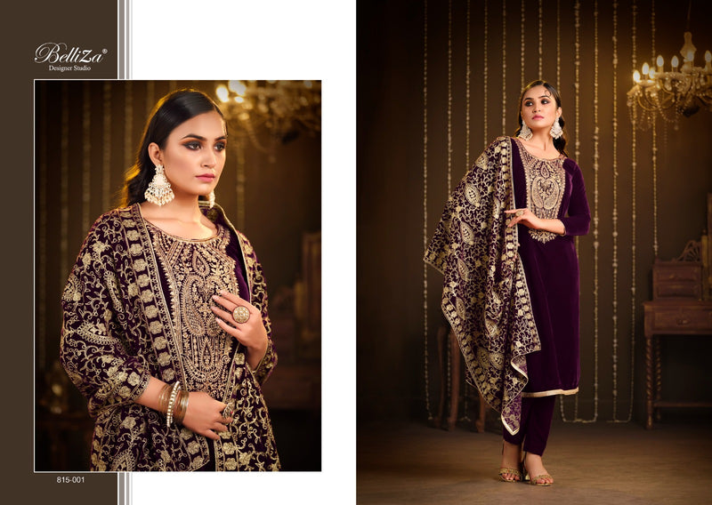 Belliza Designer Studio Kohinoor Velvet Heavy Embroidery Designer Suit