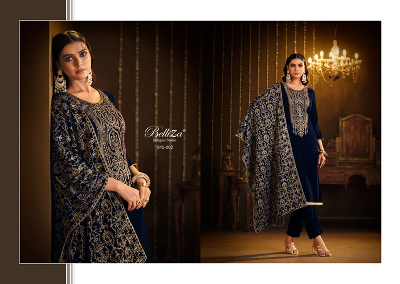 Belliza Designer Studio Kohinoor Velvet Heavy Embroidery Designer Suit