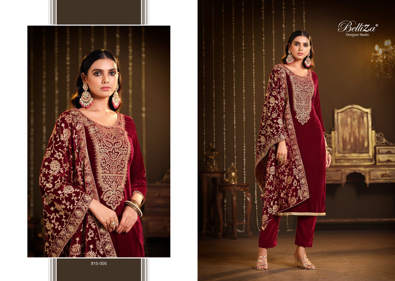 Belliza Designer Studio Kohinoor Velvet Heavy Embroidery Designer Suit