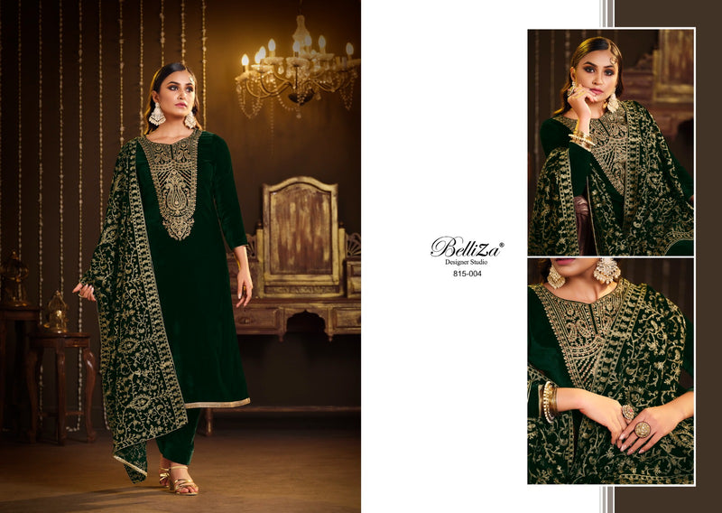 Belliza Designer Studio Kohinoor Velvet Heavy Embroidery Designer Suit