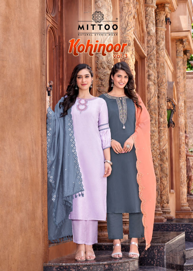 Mittoo Kohinoor Vol 3 Viscose handwork And Embroidery Work Fancy Kurti Collection