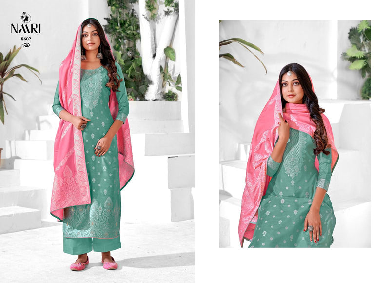 Naari Kritika Muslin Jacquard Embroidery Designer Salwar Suits