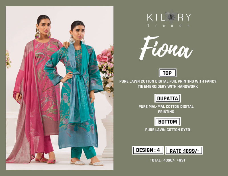 Kaavish Fiona Pure Lawn Cotton Embroidered Handwork Salwar Suit