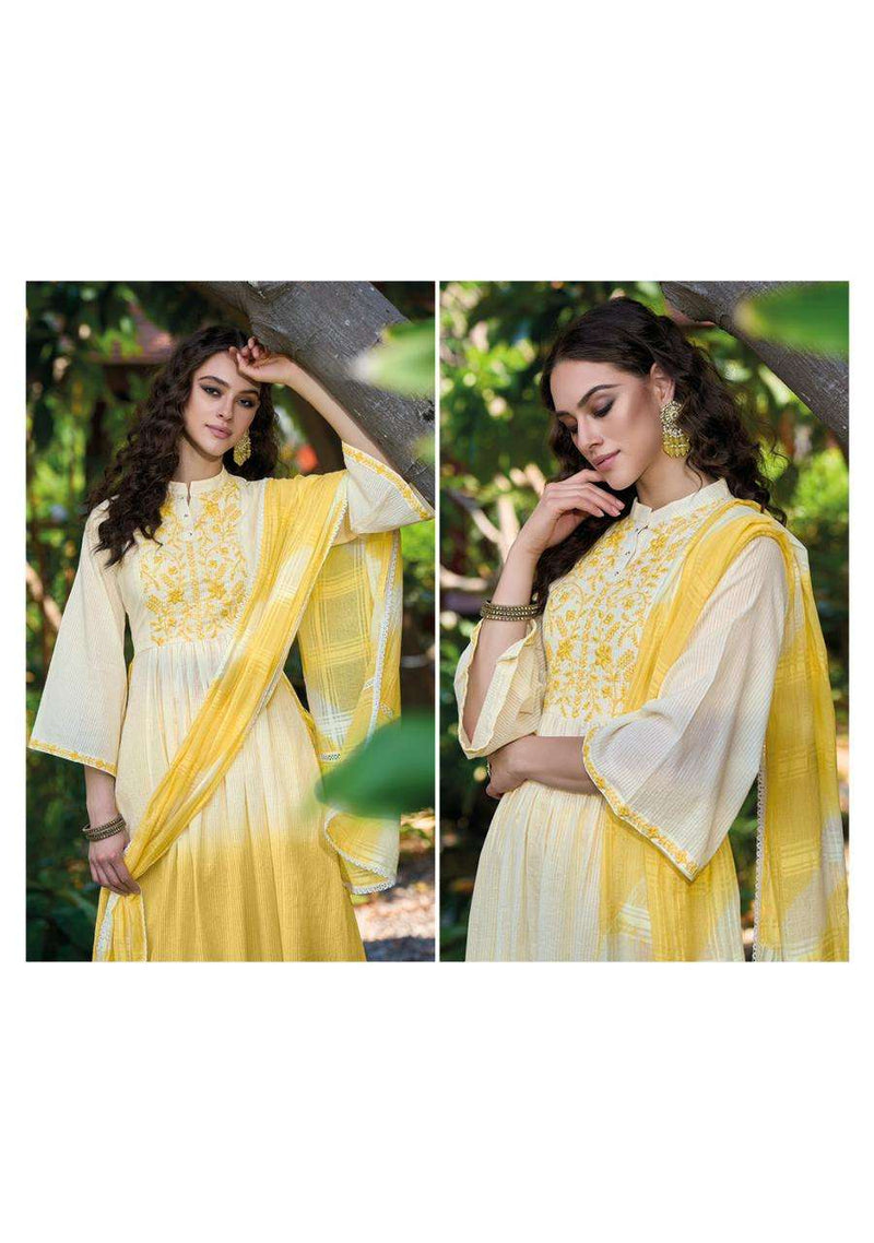 Kailee Fashion Chandni 40401-40404 Pure Cotton Weaving Self Pattern Naira Cut Fancy Designer Pret Kurti