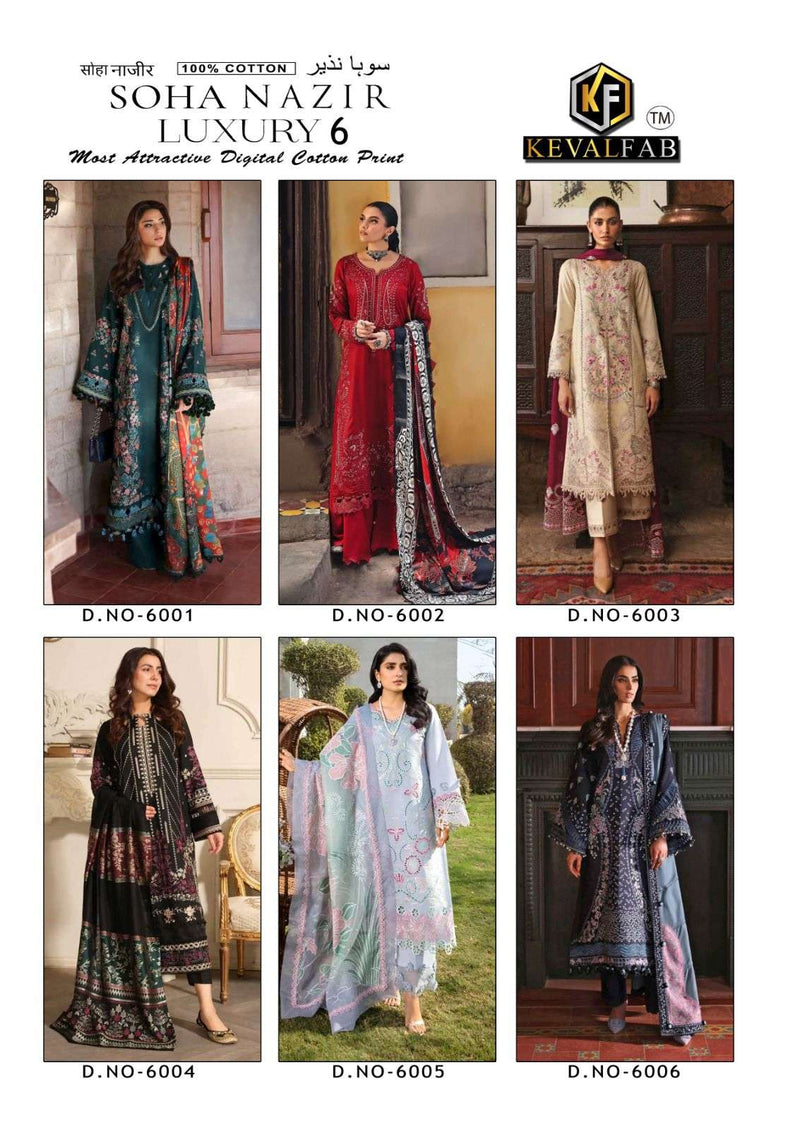 Keval Fab Soha Nazir Vol 6 Pure Cotton Printed Casual Wear Salwar Suit
