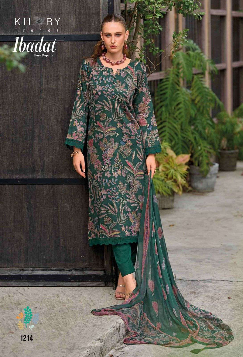 Kilory Trends Ibadat Pure Jam Cotton Embroidered Work Salwar Kameez