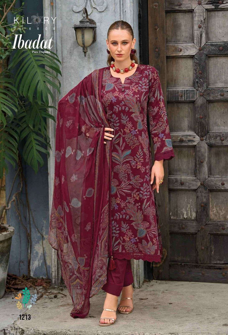 Kilory Trends Ibadat Pure Jam Cotton Embroidered Work Salwar Kameez
