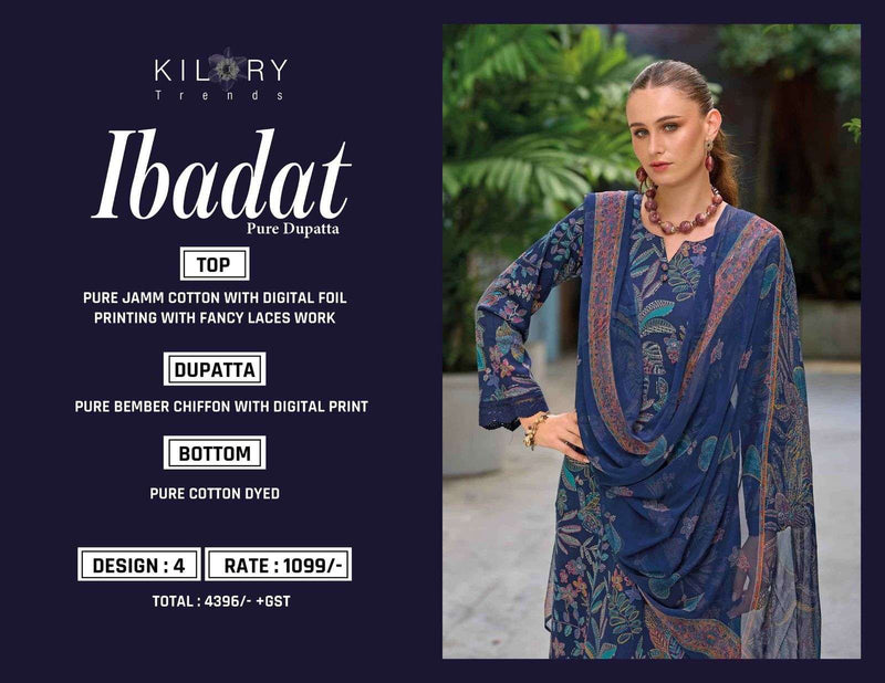 Kilory Trends Ibadat Pure Jam Cotton Embroidered Work Salwar Kameez