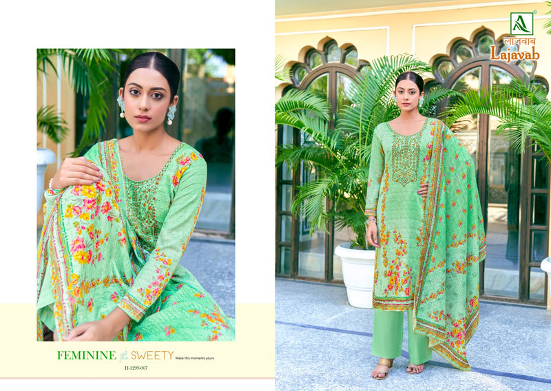 Alok Suits Lajawab Jam Cotton Fancy Embroidery Work Salwar Suit Collection