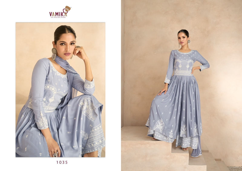 Vamika Lakhnavi Vol 6 Rayon With Beautiful Thered Work Designer Ready Made Suit