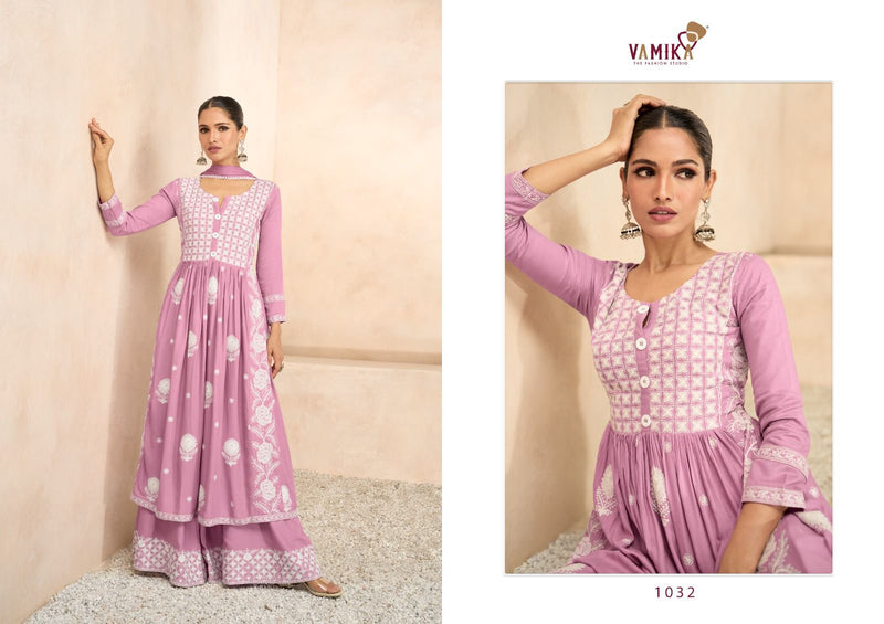Vamika Lakhnavi Vol 6 Rayon With Beautiful Thered Work Designer Ready Made Suit