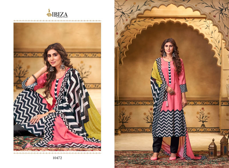 Ibiza Lashkara Muslin Digital Printe With Handwork Salwar Suit