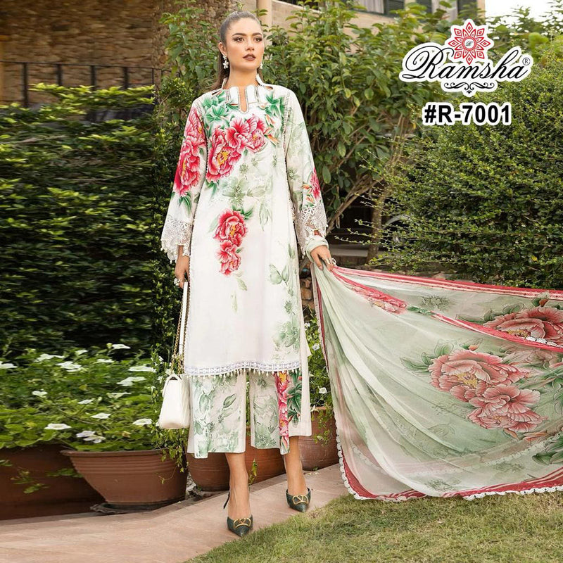 Ramsha Riwaj Lawn Collection Cotton Embroidery Work Suits Collection