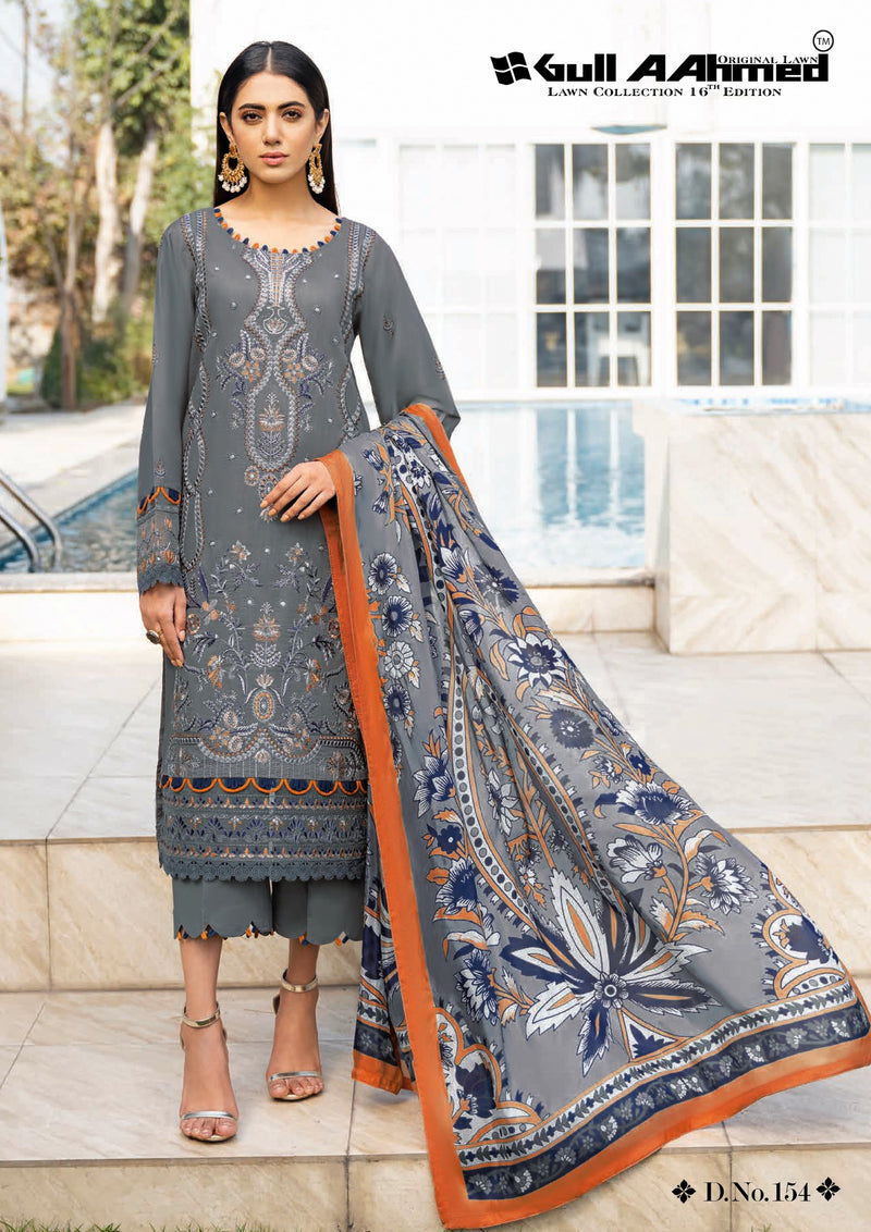 Gull Aahmed Lawn Collection Vol 16 Lawn Cotton Digital Printed Salwar Kameez