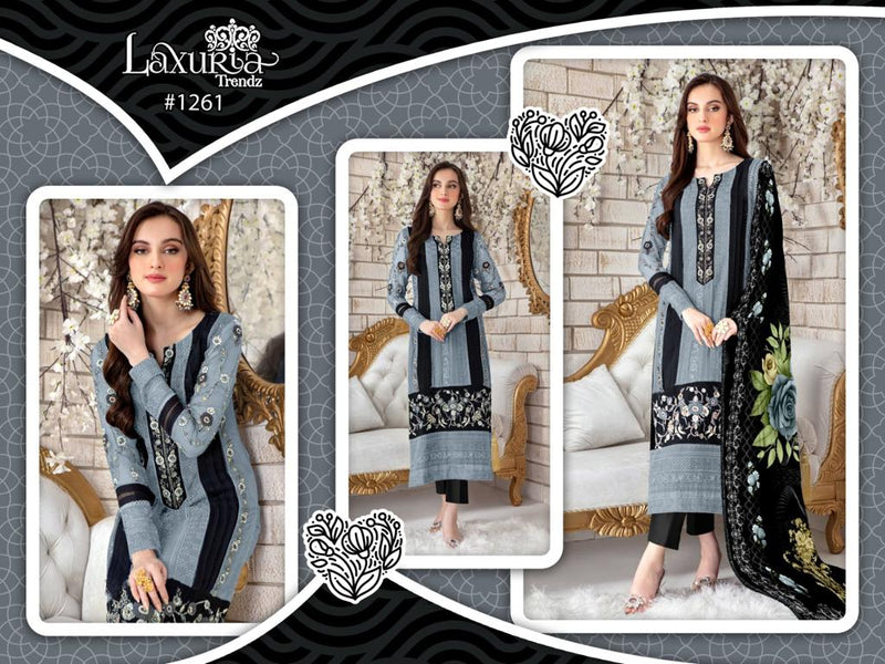 Laxuria Trendz D No 1261 Fox Georgette With Embroidery Designer Suit Collection