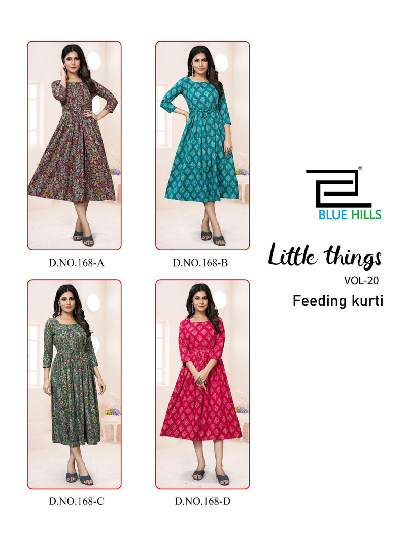 Blue Hills Little Things Vol 20 Rayon Mill Print Fancy Casual Wear Kurtis