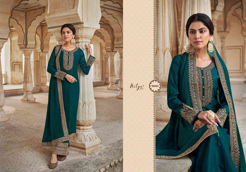 Lt Nitya Vol 186 Dola Silk Heavy Embroidery Salwar Suits