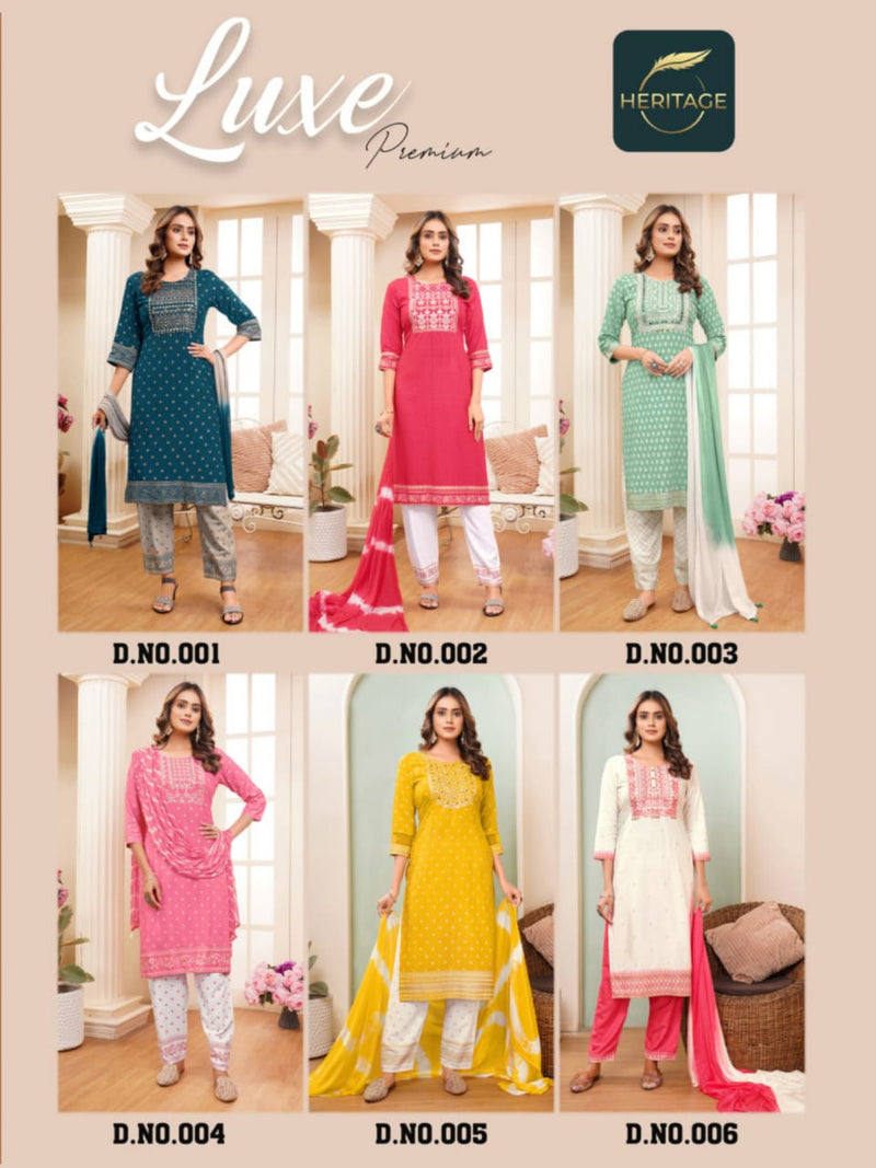 Heritage Collection Luxe Premium Rayon Sequence Designer Kurti Combo