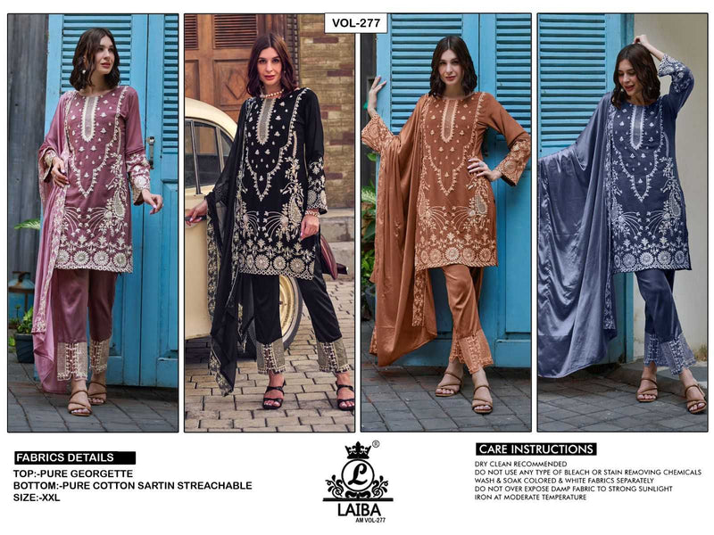 Laiba Am Vol 277 Pure Georgette With Embroidered Handwork Pret Kurti