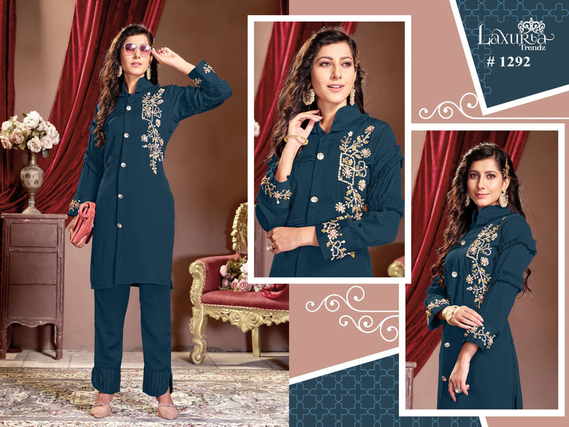 Laxuria Trendz Dno 1292 Satin Handwork Pakistani Pret Kurti Collection