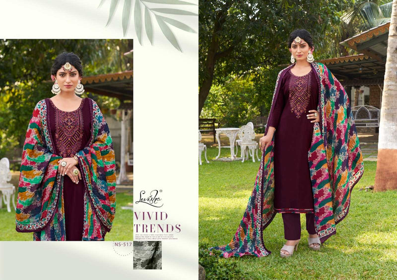 Levisha Nivisha Vol 7 Pure Rayon Slub With Embroidered Work Salwar Suit
