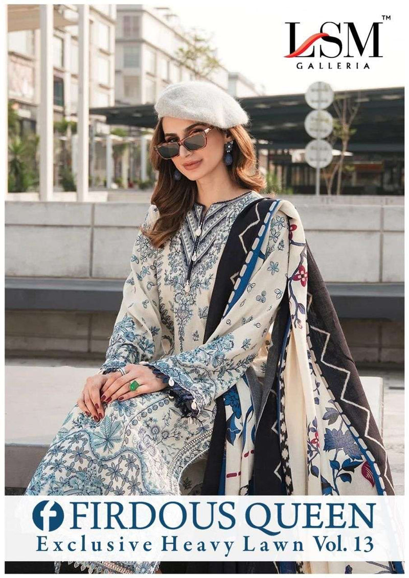 Lsm Galleria Firdous Queen Lawn Vol 13 Pure Lawn Cotton Printed Salwar Suit