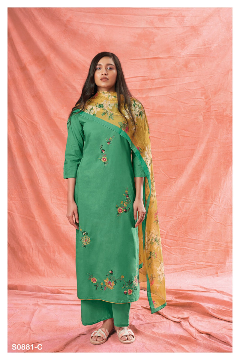 Ganga Madone 881 Cotton With Fancy Embroidery Designer Suits