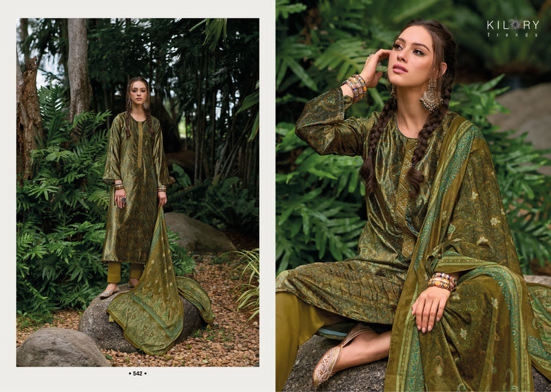 Kilory Trends Mahnoor Velvet Digital Print Embroidery Work Suit Collection