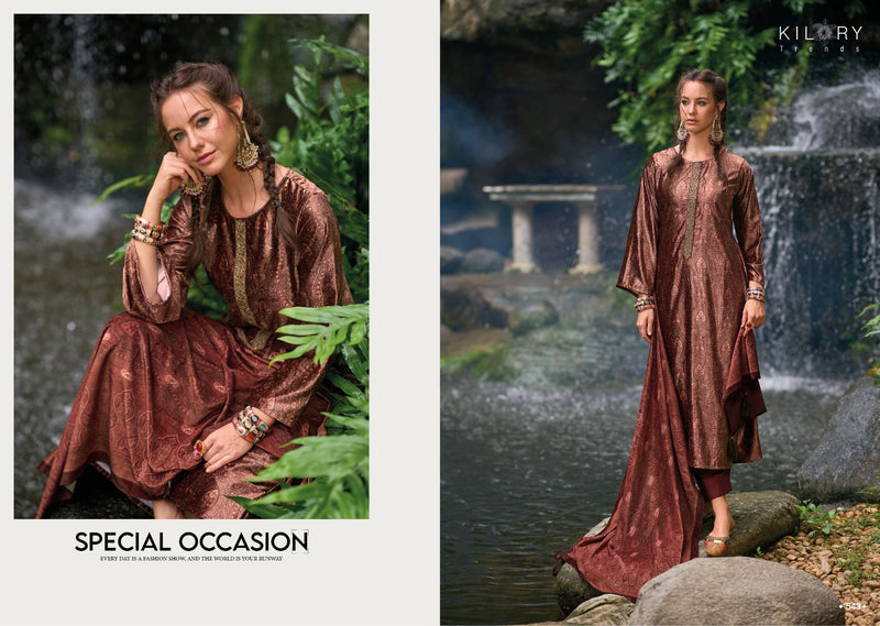 Kilory Trends Mahnoor Velvet Digital Print Embroidery Work Suit Collection