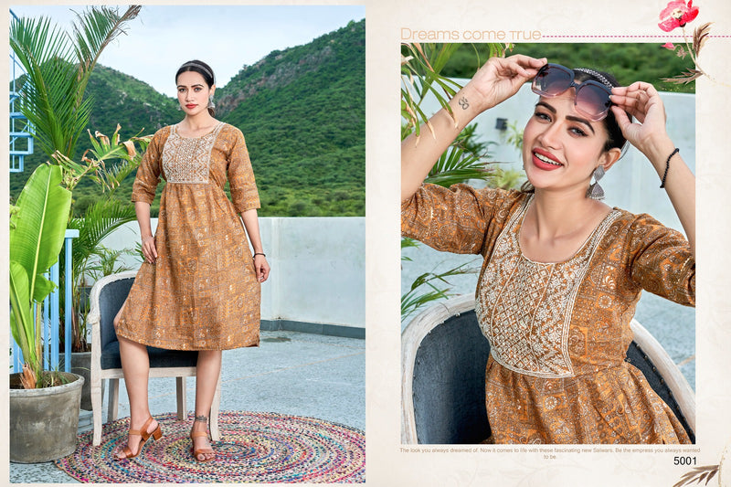 Viyaa Designer Maira Vol 3 Rayon Printed Fancy Naira Style Kurtis