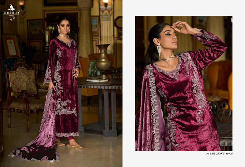 Cindrella Makhmal E kahani Velvet Embroidery Heavy Designer Suit Collection