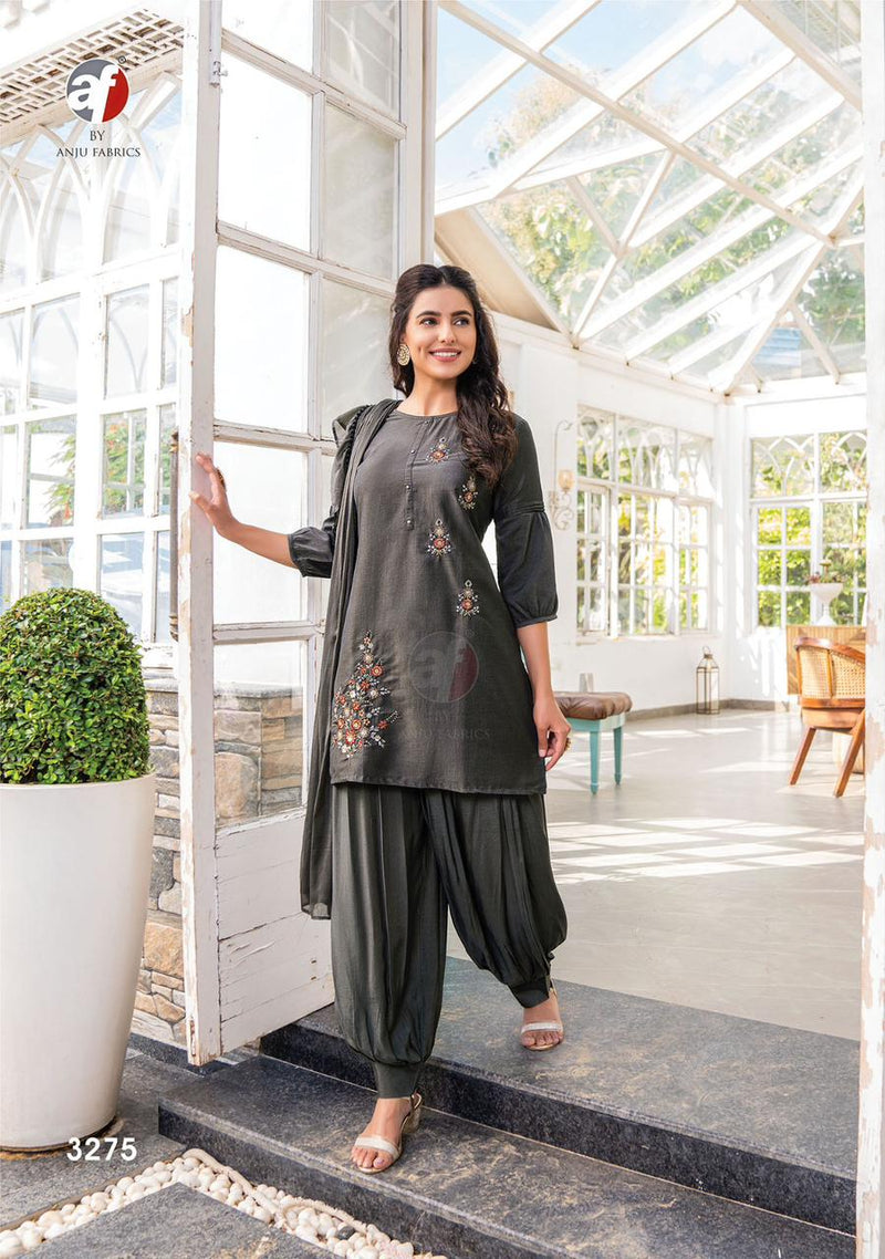 Anju Fabrics Mannat Vol 4 Silk Designer Readymade Kurti With Bottom